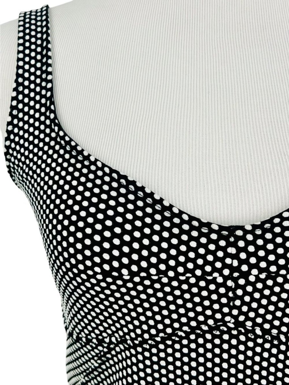 Free People Black White Polka Dot Bodycon Mini Dress L | Indie Sleaze Y2K Baddie - Picture 3 of 16